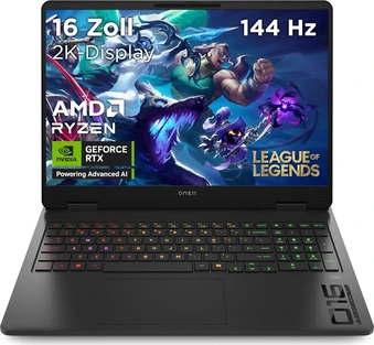 HP OMEN Gaming Laptop 16-ap0690ng, Shadow Black, Ryzen 9 8940HX, 32GB RAM, 1TB SSD, GeForce RTX 5070