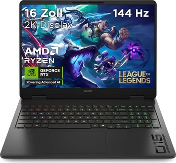 HP OMEN Gaming Laptop 16-ap0798ng, Shadow Black, Ryzen 9 8940HX, 32GB RAM, 1TB SSD, GeForce RTX 5060
