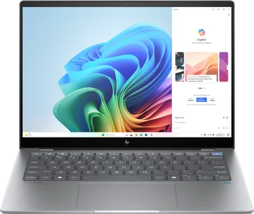 HP OmniBook X AI 14-fe0060ng, Meteor Silver, Snapdragon X Elite - X1E-78-100, 16GB RAM, 1TB SSD