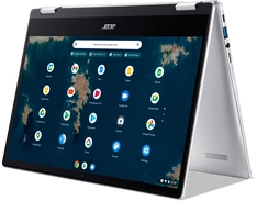 Acer Chromebook Spin 314 CP314-1HN-C07F, Sparkly Silver, Celeron N5100, 8GB RAM, 128GB Flash