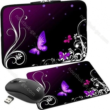 Pedea Design neoprene purple butterfly 15.6" sleeve