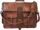 Cuero 18" Vintage leather messenger bag Dark Brown, brown