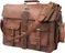 Cuero 18" Vintage leather messenger bag Dark Brown, brown