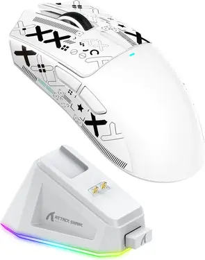 Attack Shark X11 wireless Gaming Mouse white, incl. Grip Tape, USB/Bluetooth