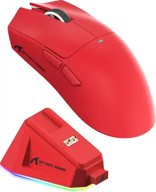 Attack Shark X11 wireless Gaming Mouse red, USB/Bluetooth