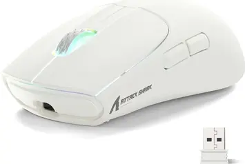 Attack Shark X5 wireless Gaming Mouse white, USB/Bluetooth