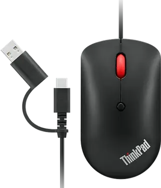 Lenovo ThinkPad USB-C wired Compact Mouse Raven Black, USB