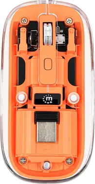 Manhattan transparent rechargeable wireless Mouse, transparent/orange, USB