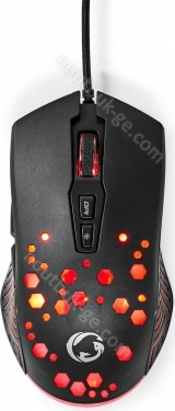 Nedis wired Gaming Mouse with 12 lighting modes, black, USB