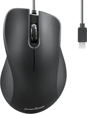 Perixx PERIMICE-221C Silent Ergonomic Mouse, black, USB-C