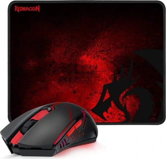 Redragon M601-3 Centrophorus black/red, incl. mousepad, USB