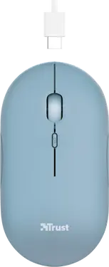 Trust puck wireless Mouse blue, USB/Bluetooth