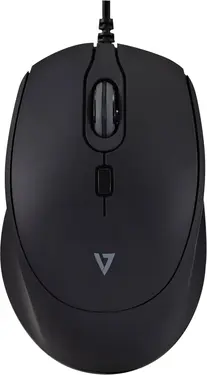 V7 wired Pro Silent Mouse black, USB