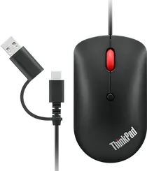 Lenovo ThinkPad USB-C wired Compact Mouse Raven Black, USB
