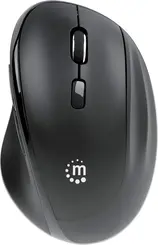 Manhattan wireless Ergonomic Mouse with 2-in-1 USB Receiver, black, USB