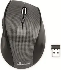 MediaRange wireless Optical 5-button Mouse, carbon-Optics black, USB