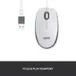 Logitech M100 Refresh 2022 Optical Mouse white, USB