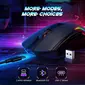 RisoPhy Tri-Mode Gaming Mouse with RGB magnetic Charging Dock, black, USB/Bluetooth