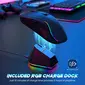 RisoPhy Tri-Mode Gaming Mouse with RGB magnetic Charging Dock, black, USB/Bluetooth