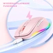 Seenda rechargeable wireless RGB Mouse with Jiggler function, pink, USB