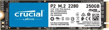 Crucial P2 SSD 250GB, M.2 2280 / M-Key / PCIe 3.0 x4