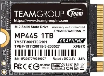 TeamGroup MP44S 1TB, M.2 2230 / M-Key / PCIe 4.0 x4, с радиатором