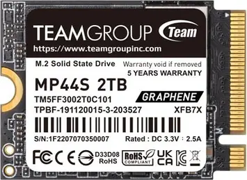 TeamGroup MP44S 2TB, M.2 2230 / M-Key / PCIe 4.0 x4, с радиатором