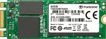 Transcend MTS600 SSD 64GB, M.2 2260 / B-M-Key / SATA 6Gb/s