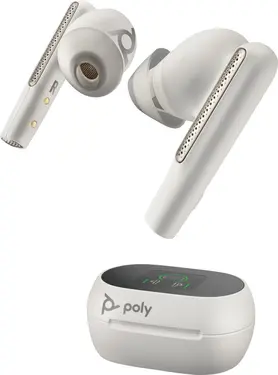 Poly Voyager Free 60+ UC, USB-C, Teams, white sand