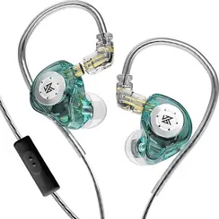 KZ EDX Pro with microphone cyan