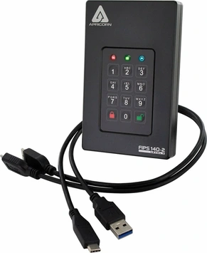 Apricorn Aegis Fortress L3 SSD, 4TB, USB 3.0 Micro-B