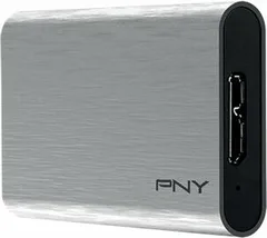 PNY Elite USB 3.0 Portable SSD, Silver, 960GB, USB 3.0 Micro-B