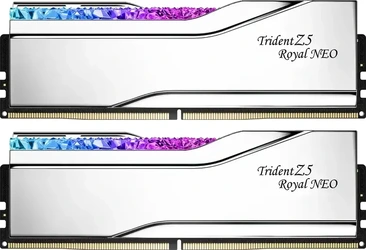 G.Skill Trident Z5 Royal NEO RGB Silver DIMM Kit 96GB, DDR5-6000, CL30-36-36-96