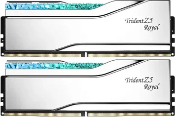 G.Skill Trident Z5 Royal RGB Silver DIMM Kit 64GB, DDR5-6400, CL32-39-39-102, on-die ECC