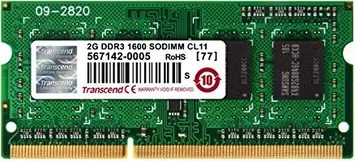 Transcend SO-DIMM 2GB, DDR3-1600, CL11