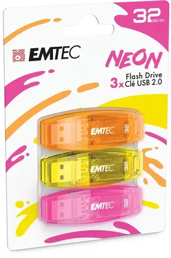 Emtec C410 Neon 32GB, USB-A 2.0, 3er-Pack