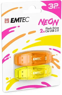 Emtec C410 Neon 32GB, USB-A 2.0, 2er-Pack