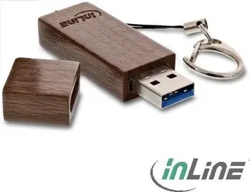 InLine woodline Walnuss 32GB, USB-A 3.0