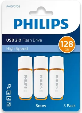 Philips Snow Edition 128GB, USB-A 2.0, 3er-Pack