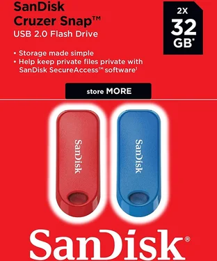 SanDisk Cruzer Snap 32GB, USB-A 2.0, 2er-Pack