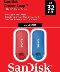 SanDisk Cruzer Snap 32GB, USB-A 2.0, 2er-Pack