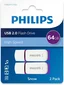 Philips Snow Edition Magic Purple 64GB, USB-A 2.0, 2er-Pack