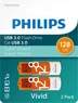Philips Vivid orange 128GB, USB-A 3.0, 2er-Pack